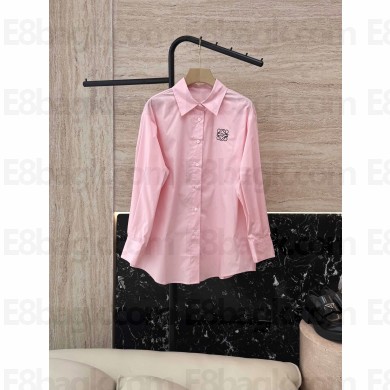 loewe logo embroidered shirt pink