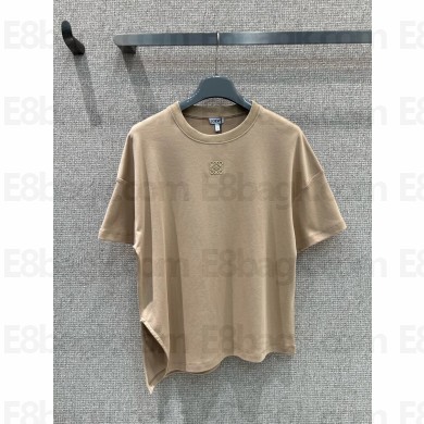LOEWE beige Asymmetric t-shirt in cotton blend 2025