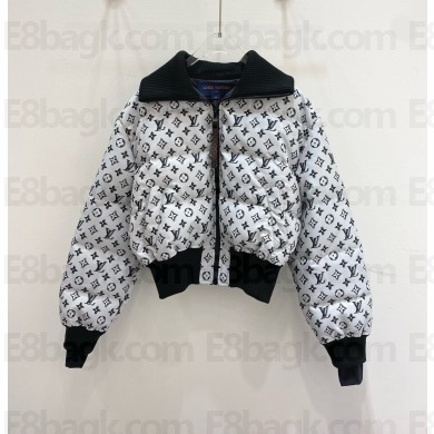 LOUIS VUITTON white monogram Cropped Puffer Jacket 2024