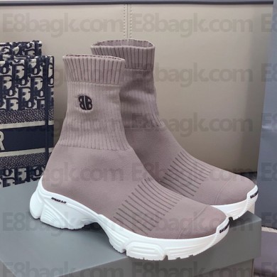 Balenciaga Ribbed 3D fabric speed 3.0 sports shoes in Grey Bs009 2021