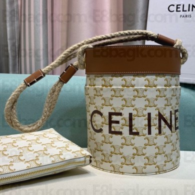 Celine Canvas  BUCKET CORDE  Bucket Bag White 2021