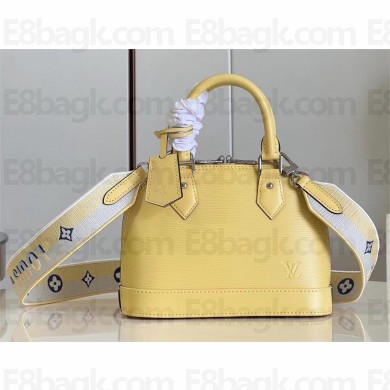 LOUIS VUITTON ALMA BB BAG IN EPI LEATHER M22213 Jaune Plume Yellow 2023