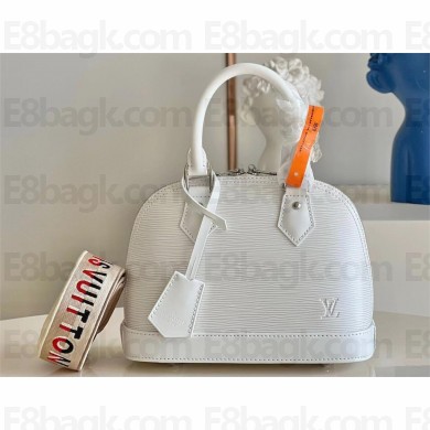 LOUIS VUITTON ALMA BB BAG IN EPI LEATHER M58706 Quartz White 2023