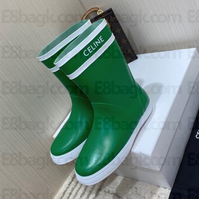  Celine Waterproof rain boots in green Ces005