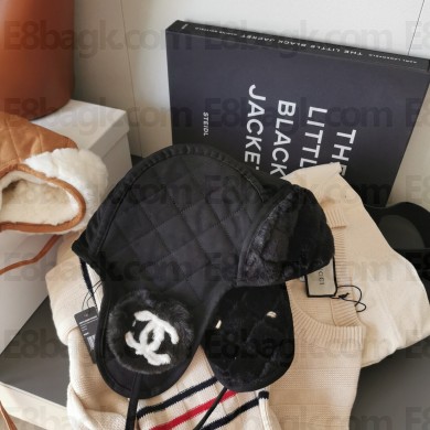 chanel Lambskin & Shearling Lambskin Black&white hat AA9447 2023
