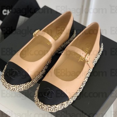 Chanel Mixed sheepskin Hemp rope bottom shoe in Apricot Cs013