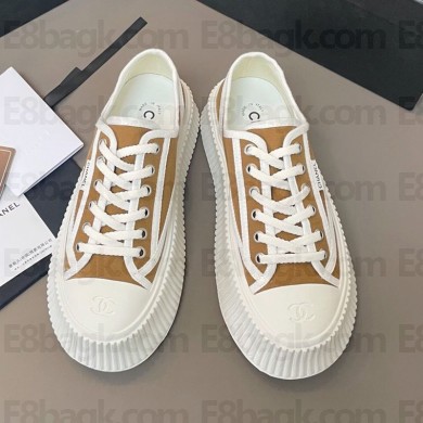 Chanel Canvas fabric Platform casual shoes in Brown Cs021