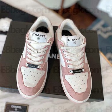 Chanel Silk cowhide sports shoes in Pink/white  Cs198