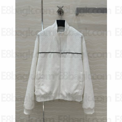 GUCCI WHITE GG terrycloth cotton zip sweatshirt ‎816073 2025