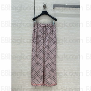GUCCI PINK Printed silk twill pants 804069 2025
