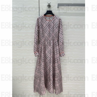 GUCCI PINK Printed silk twill DRESS 813262 2025