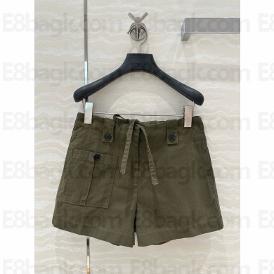 PRADA GREEN Washed chevron shorts 2025