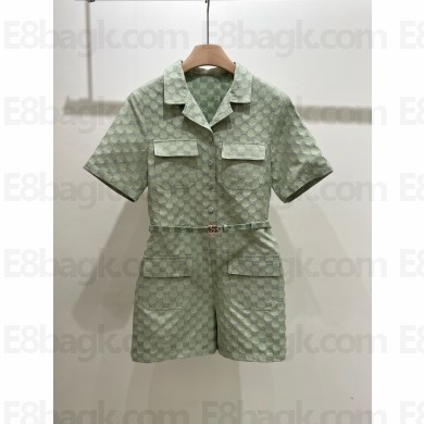 GUCCI GG SATIN JUMPSUIT GREEN 2025