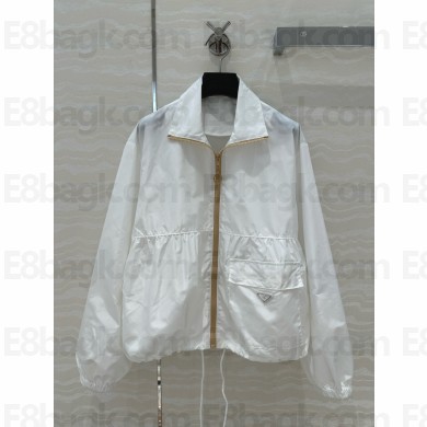 Prada Re-Nylon hooded jacket white 2025