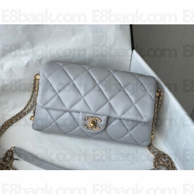 Chanel Lambskin Chain bag in grey  As2563