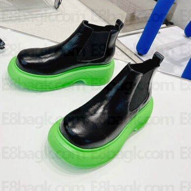 Dymonlatry Custom oil cowhide Short boots in green/black Dys012