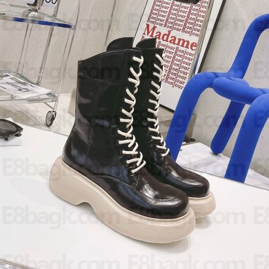  DYMONLATRY Custom oil cowhide Mid-high boots in black Dys031