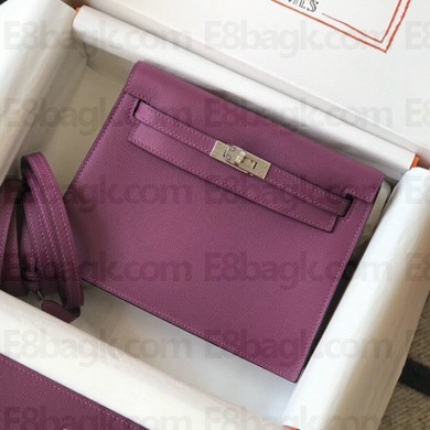 Hermes Evercolor Kelly Danse Shoulder bag in  Anemone Purple 