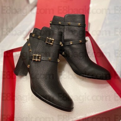 Valentino Lychee grain cowhide boots in black  Vs019