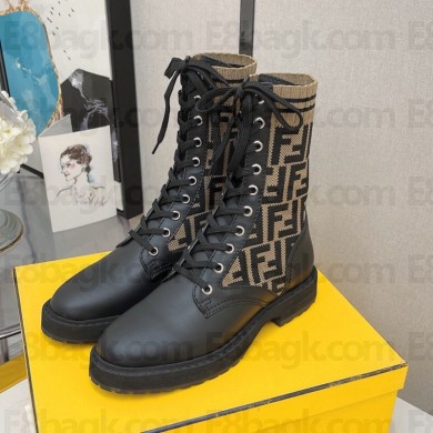 FENDI Matte cowhide leather Martin boots Fes010