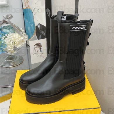 FENDI Lambskin areival Chelsea booties in Black Fes033