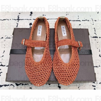 Alaïa BALLET FLATS IN KNITTED LUREX ORANGE 2025
