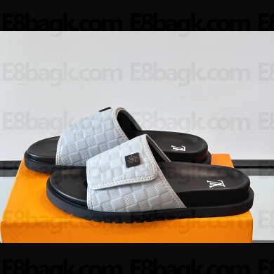 Louis Vuitton men's calfskin sandals grey 2025