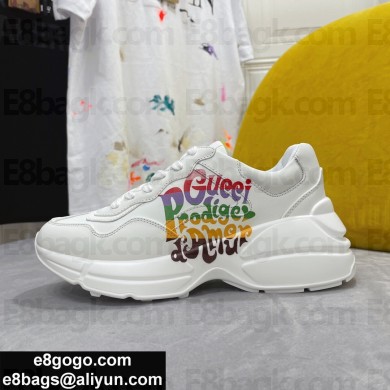  Gucci Eco-friendly cowhide Couple style daddy shoes in white  Gs114