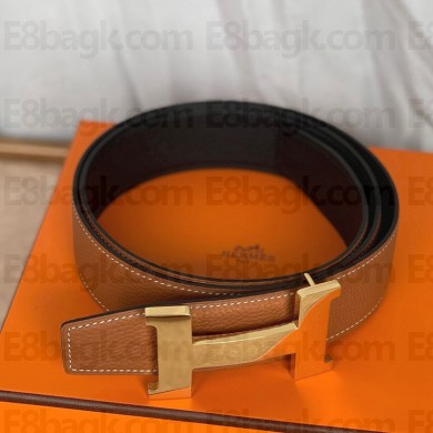 Hermes Calfskin belt in brown    Hy004
