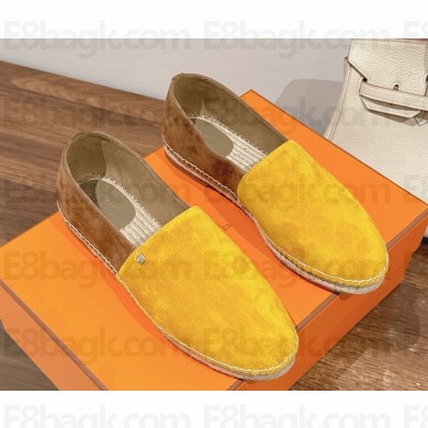 Hermes Joven Espadrilles in suede goatskin yellow/brown 2025
