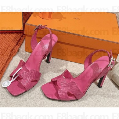 HERMES Holy 105 sandal in Lizard calfskin fuchsia 2025