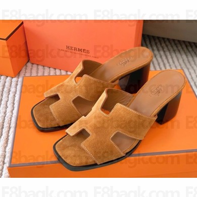 HERMES Helia 60 sandal in suede goatskin naturel 2025 
