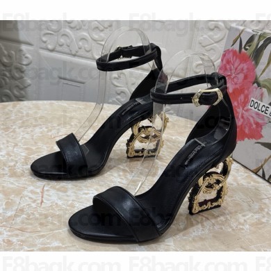 Dolce & Gabbana DG Pop Heel 10.5cm Leather sandals Black 2025