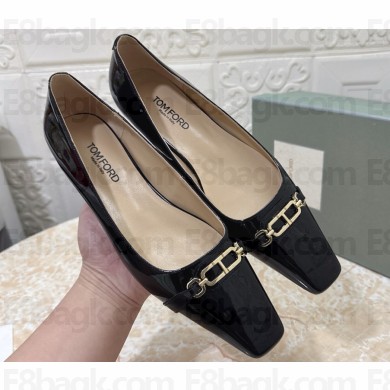 TOM FORD Whitney patent leather ballerina shoes black 2025