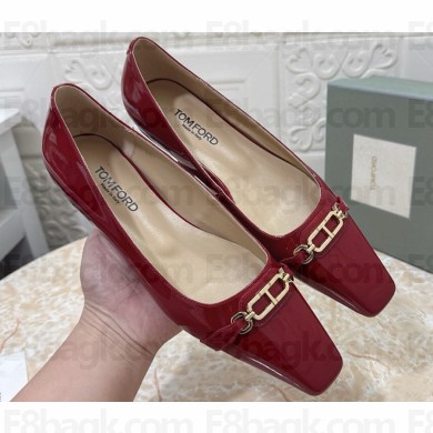 TOM FORD Whitney patent leather ballerina shoes red 2025