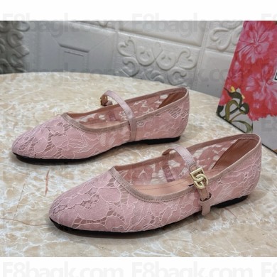 Dolce & Gabbana Cotton Lace ballet flats pink 2025