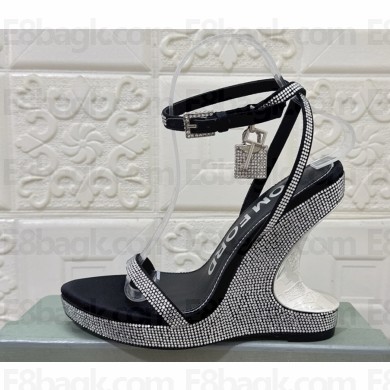 TOM FORD slik with crystal sandals black heel 12.5cm 2025
