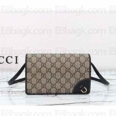 Gucci GG Emblem super mini shoulder bag 820688 Beige and brown new GG Monogram coated fabric 2024