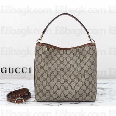 Gucci GG Emblem small shoulder bag 815103 Beige and dark brown new GG Monogram coated fabric 2024