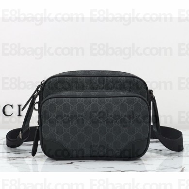 Gucci GG Emblem medium crossbody bag 821160 black new GG Monogram coated fabric 2024