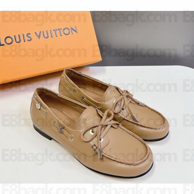 Louis Vuitton Soho Flat Boat Shoe 1AGWCM brown Plain calf leather 2025