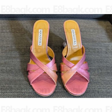 Aquazzura 100mm Yes Baby Mule sandals lambskin pink  2025