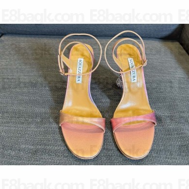 Aquazzura 100mm patent lambskin sandals multi 2025