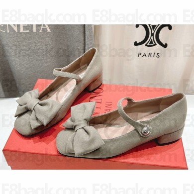 Valentino Garavani Bowjane Mary-Jane  in crepe fabric grey 2025