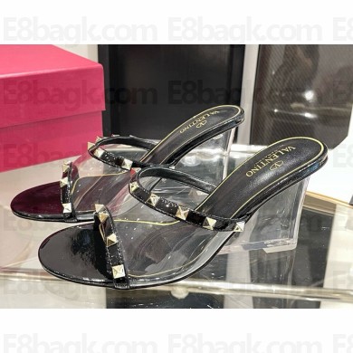 Valentino Garavani Rockstud Skin Heeled Sandals black 2025