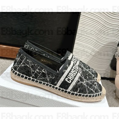 Dior Granville Espadrille white and Black Cannage Tweed 2025