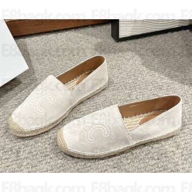 CELINE HOMME  Logo-Debossed Suede Espadrilles white 2025
