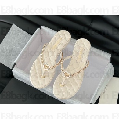 Chanel Slippers Lambskin & Metal white 2025