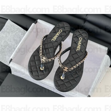 Chanel Slippers Lambskin & Metal black 2025