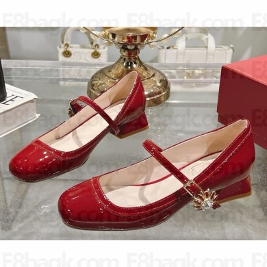 Roger Vivier Très Vivier Mary Janes in patent leather red 2025